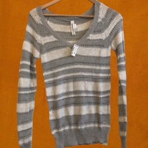Gray Striped Sweater